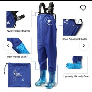 8Fans Kids Chest Waders, Waterproof Fishing Youth Waders